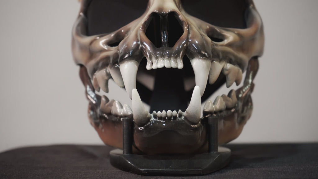 Cat Skull Mask BONE with Moving Jaw - Cosplay mask for Woman