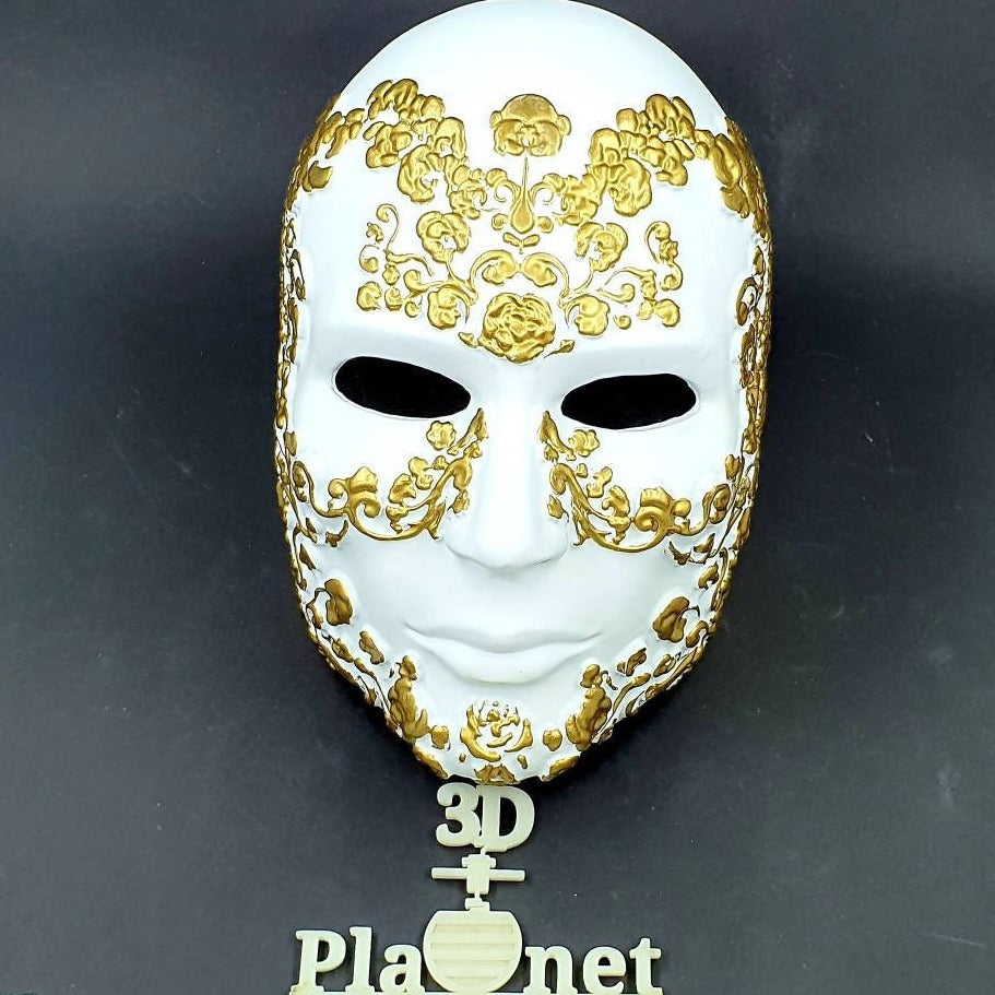 Incognito White and Gold Mask