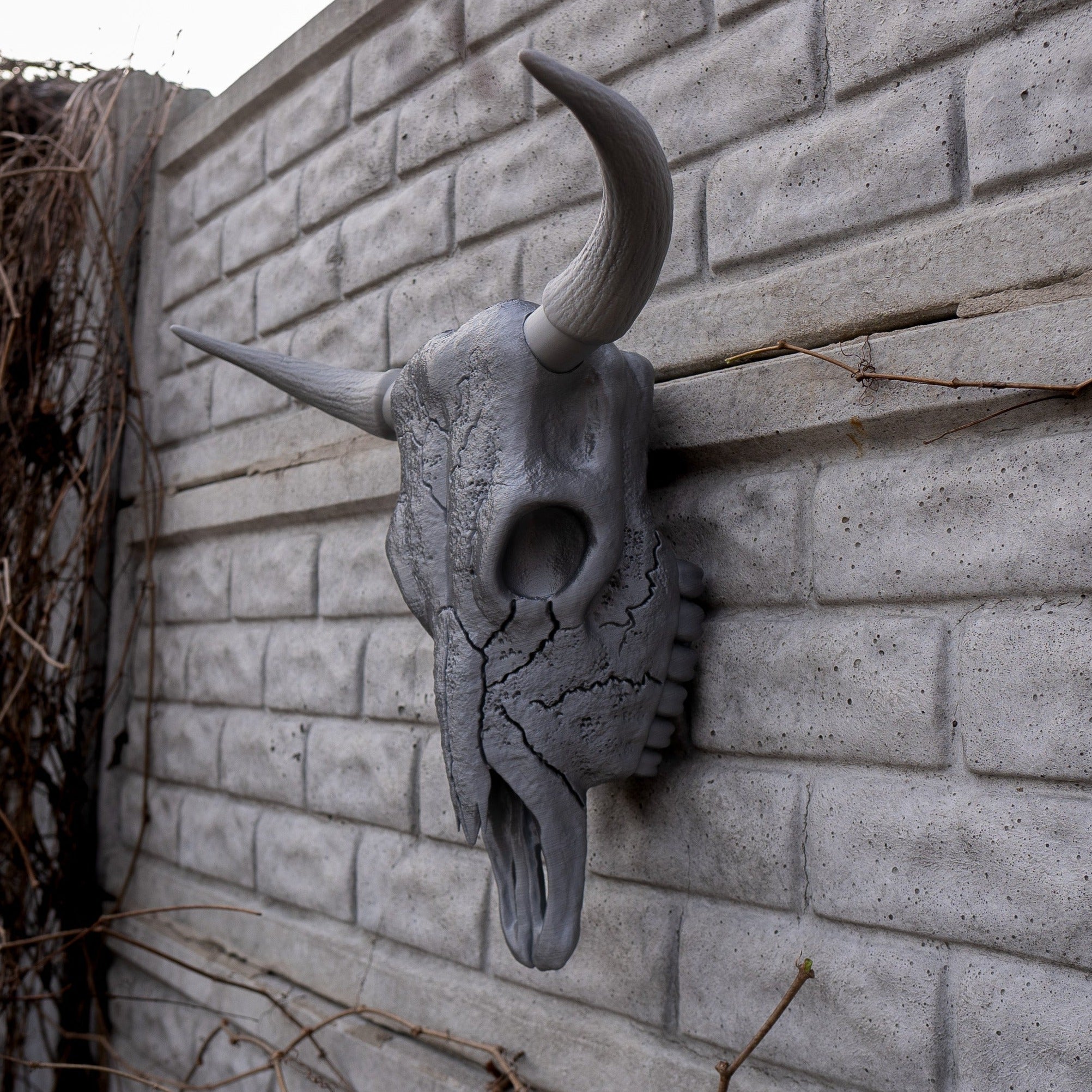 Bull Skull Wall Decor Raw Kit 3D Print